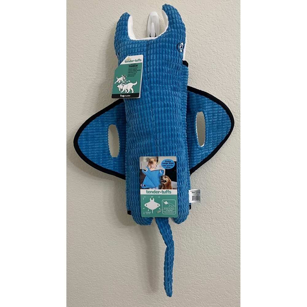 SmartPetLove Tender-tuffs Extra Large Stingray Blue Corduroy Squeaky Dog Toy 28" - Picture 2 of 6
